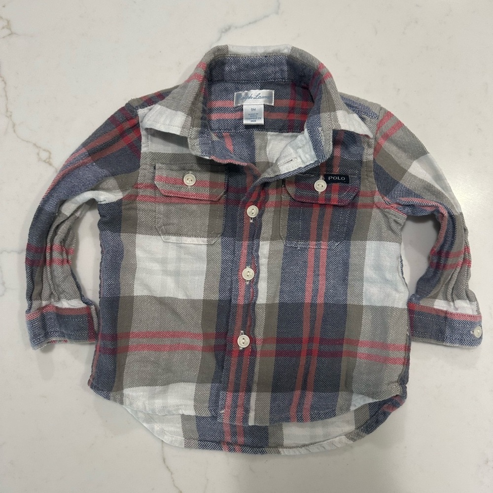 Polo Ralph Lauren Baby Flannel Button-Up Collared Shirt